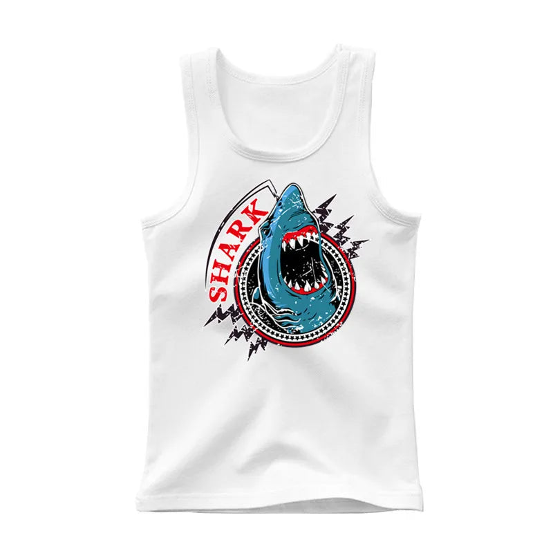 Kids' Cotton Shark Tank Top Summer Sleeveless Shirt