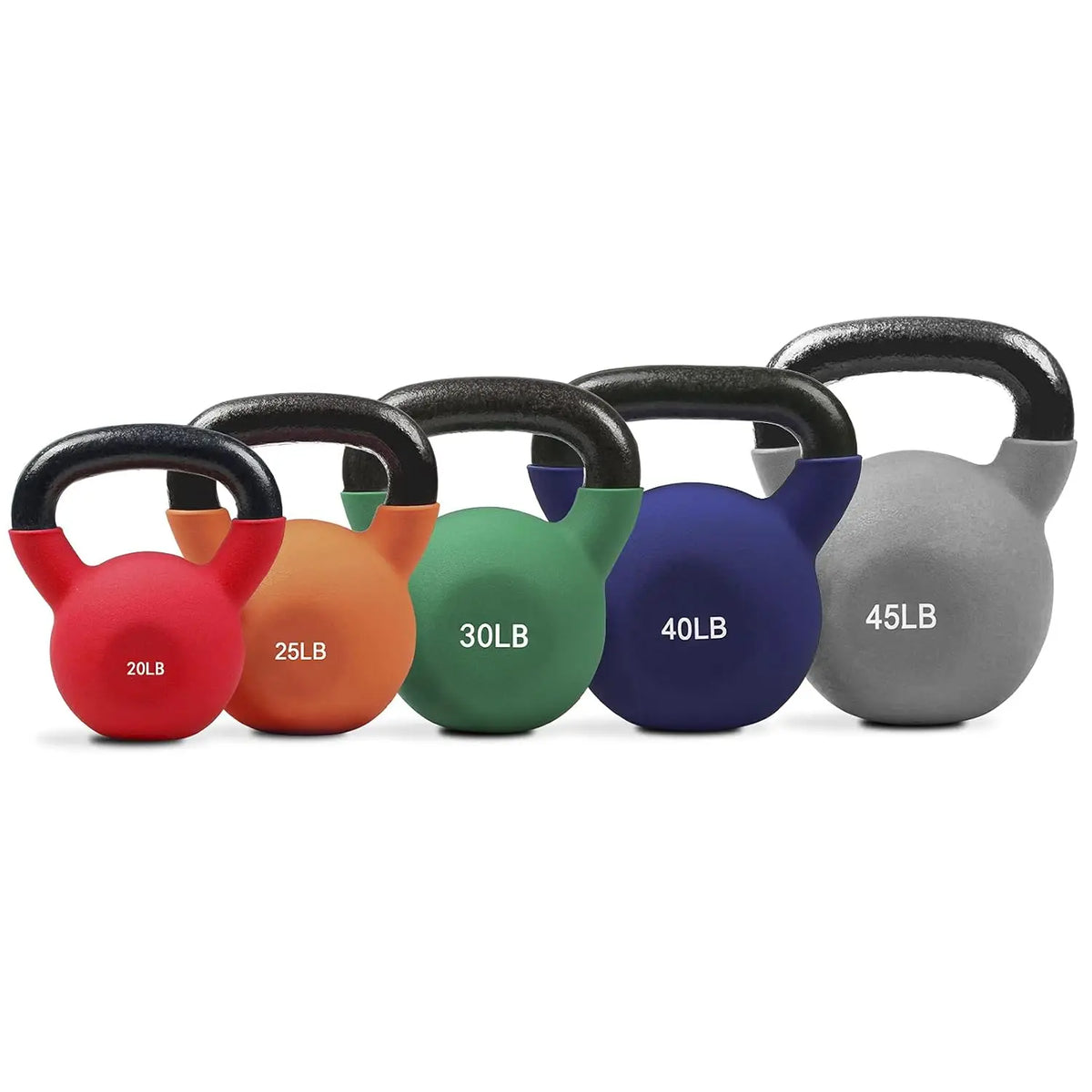 Neoprene Coated Kettlebell Set Solid Cast Iron Weights