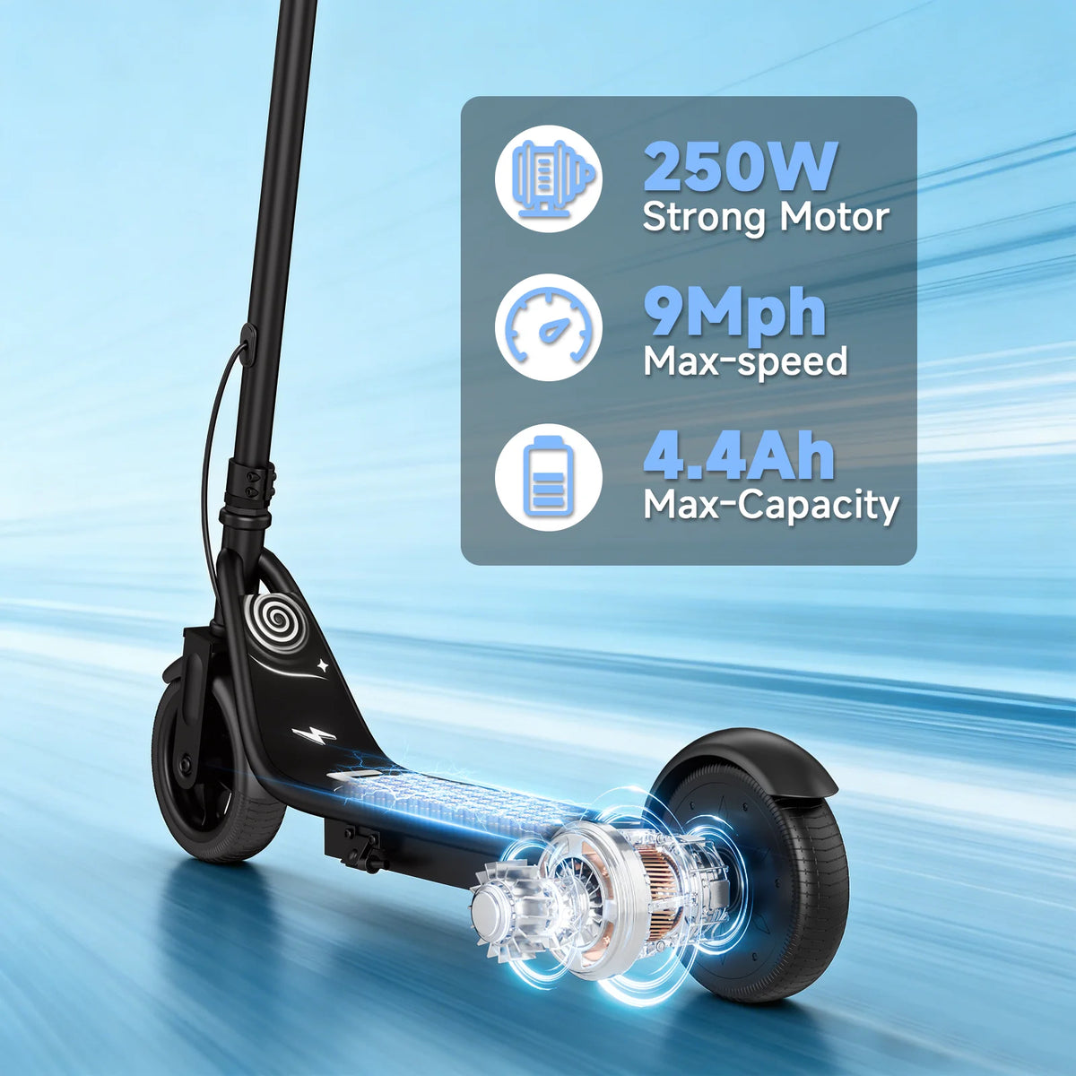 250W Kids Electric Scooter | Up to 10 Mile Range & 3 Speed Modes