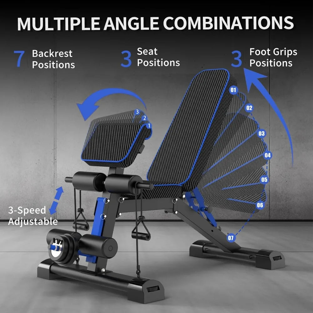 Adjustable Foldable Weight Bench for Home Gyms