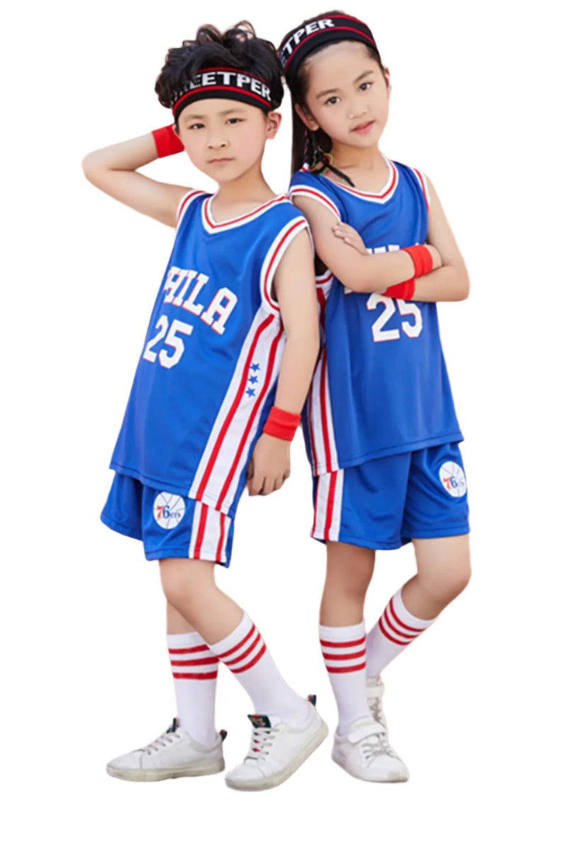 Boys & Girls 76ers #25 Basketball Jerseys - Youth Set