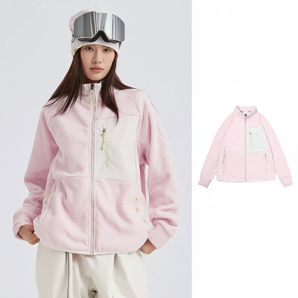 VECTOR Fleece Jacket Woman Autumn Winter Warm Coats Men Clothing 2023 Contrast Sleeve Sweatshirt Coats Color Outdoor Jakcets - 24 Hour Sport