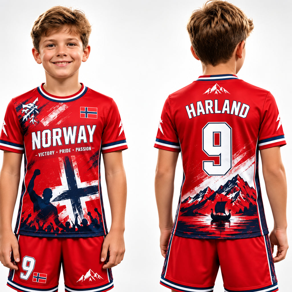 Kids Haaland Football 2-Piece Jersey & Shorts Set