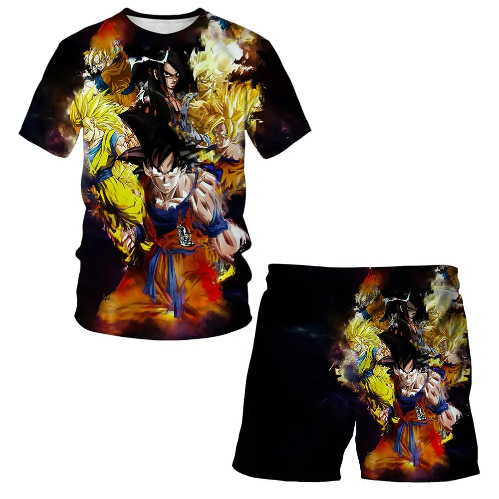 Dragon Ball Z 2-Piece Summer Set: Boys' T-Shirt & Beach Shorts