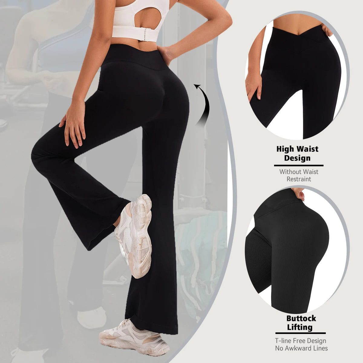 Women's High-Waisted Flare Yoga Pants: Soft, Stretchy, Tummy Control