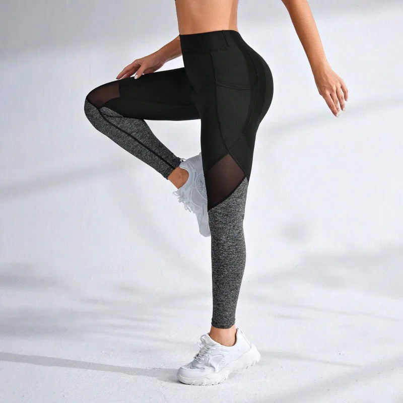 Sleek Mesh Leggings with Pockets