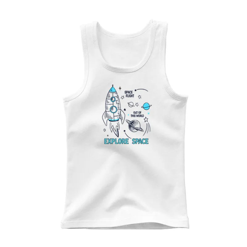 Kids' Cotton Shark Tank Top Summer Sleeveless Shirt