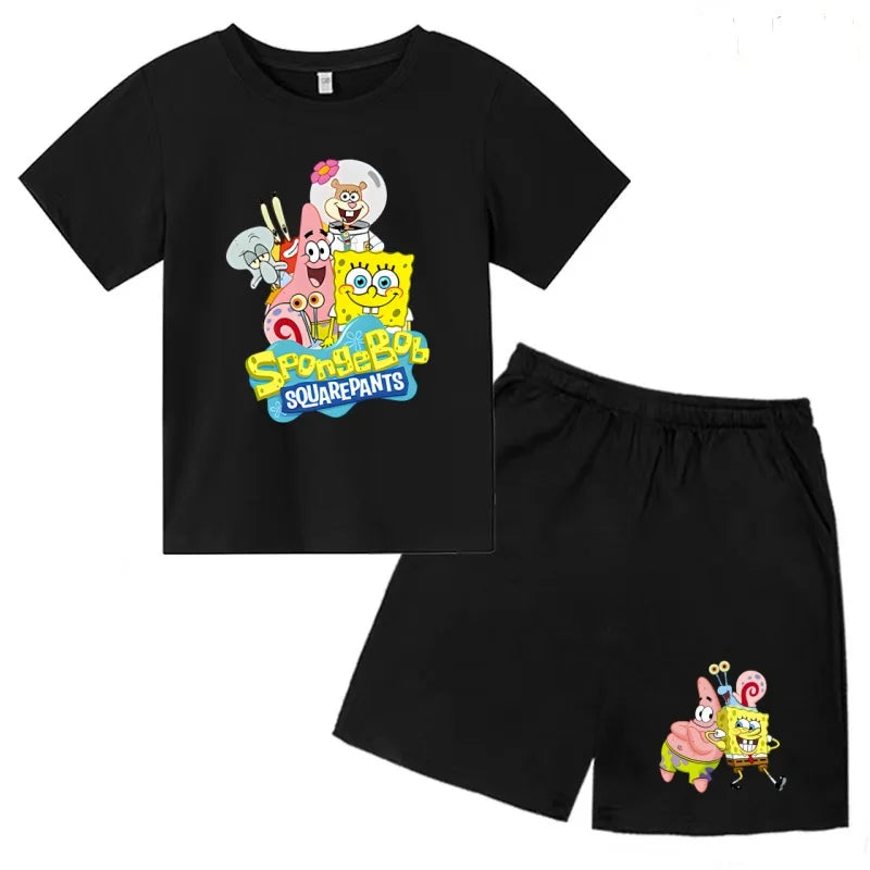 Kids' SpongeBob Anime T-Shirt & Shorts Set