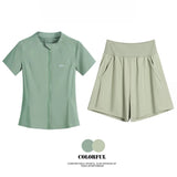 DRUR Short Sleeve Tracksuit Set for Women With Sport Jackets and Shorts with Pockets 2 Piece Running Gym Outfit Summer Yoga Suit 24 Hour Sport