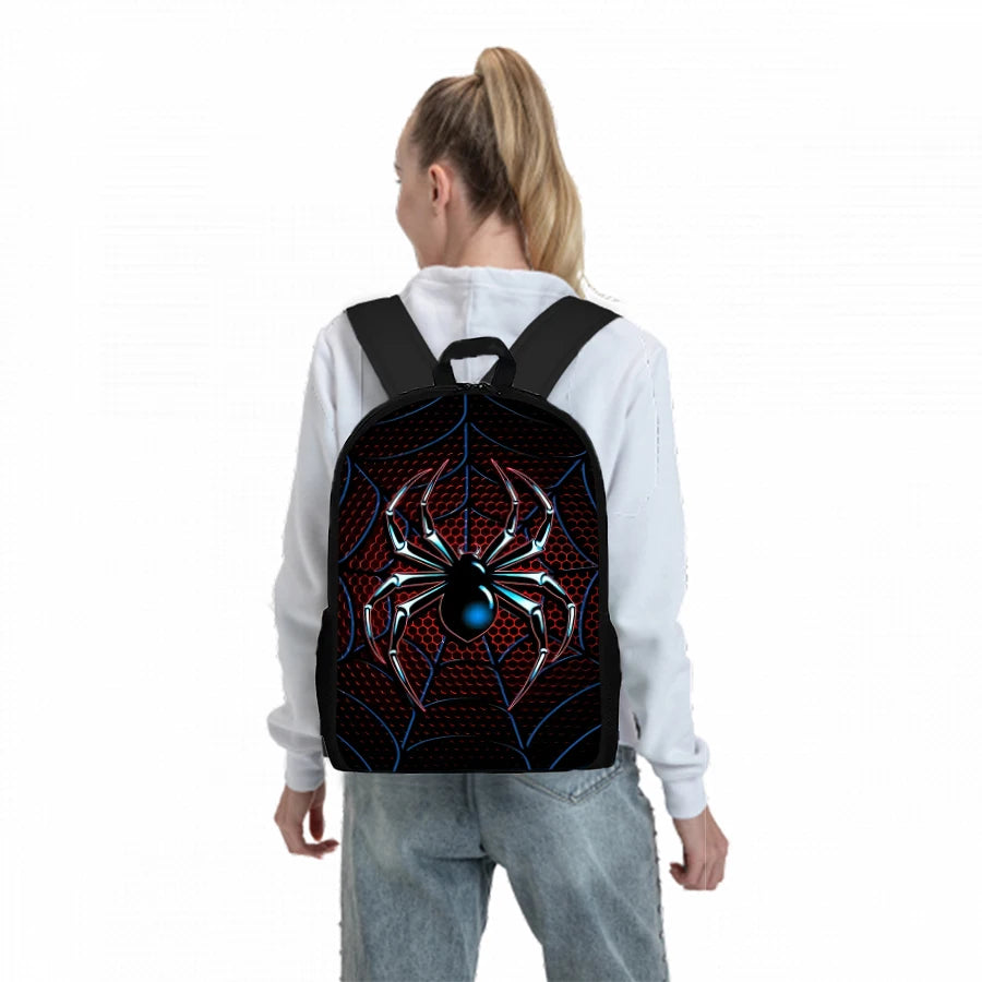 Spider Pattern 3-Piece Backpack Set for Kids & School