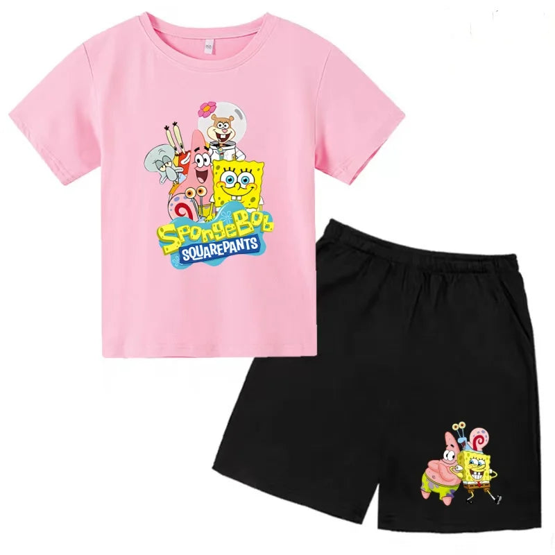 Kids' SpongeBob Anime T-Shirt & Shorts Set