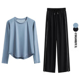 DRUR Women's Tracksuit With Long Sleeve Sports Tops and Sweatpants Casual Loose Yoga Sets Two Piece Sportswear Outfits For Gym 24 Hour Sport