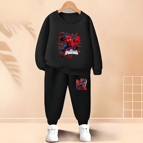 Kids Cartoon Pullover & Sweatpants Set for Spring/Fall