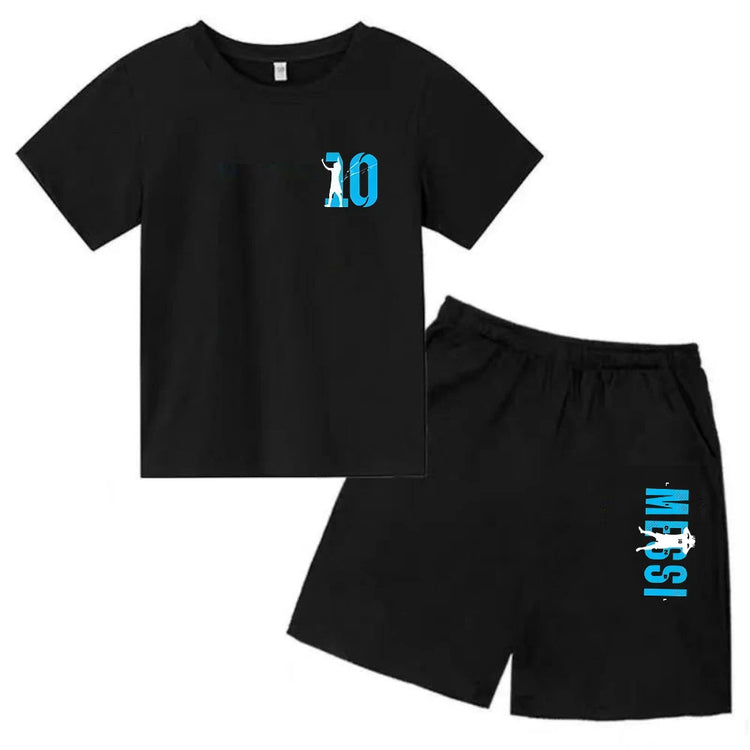Kids' Messi Print Summer Set: Sporty T-Shirt & Shorts