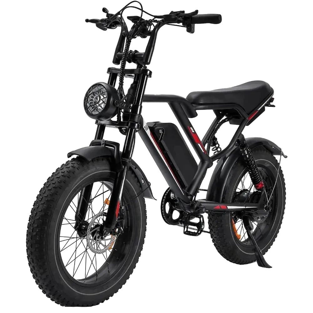 Black electric bike on a white background