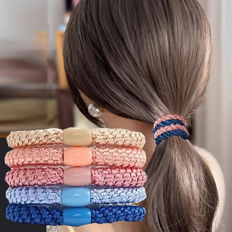 Braided Elastic Hair Ties – 5-Piece Set