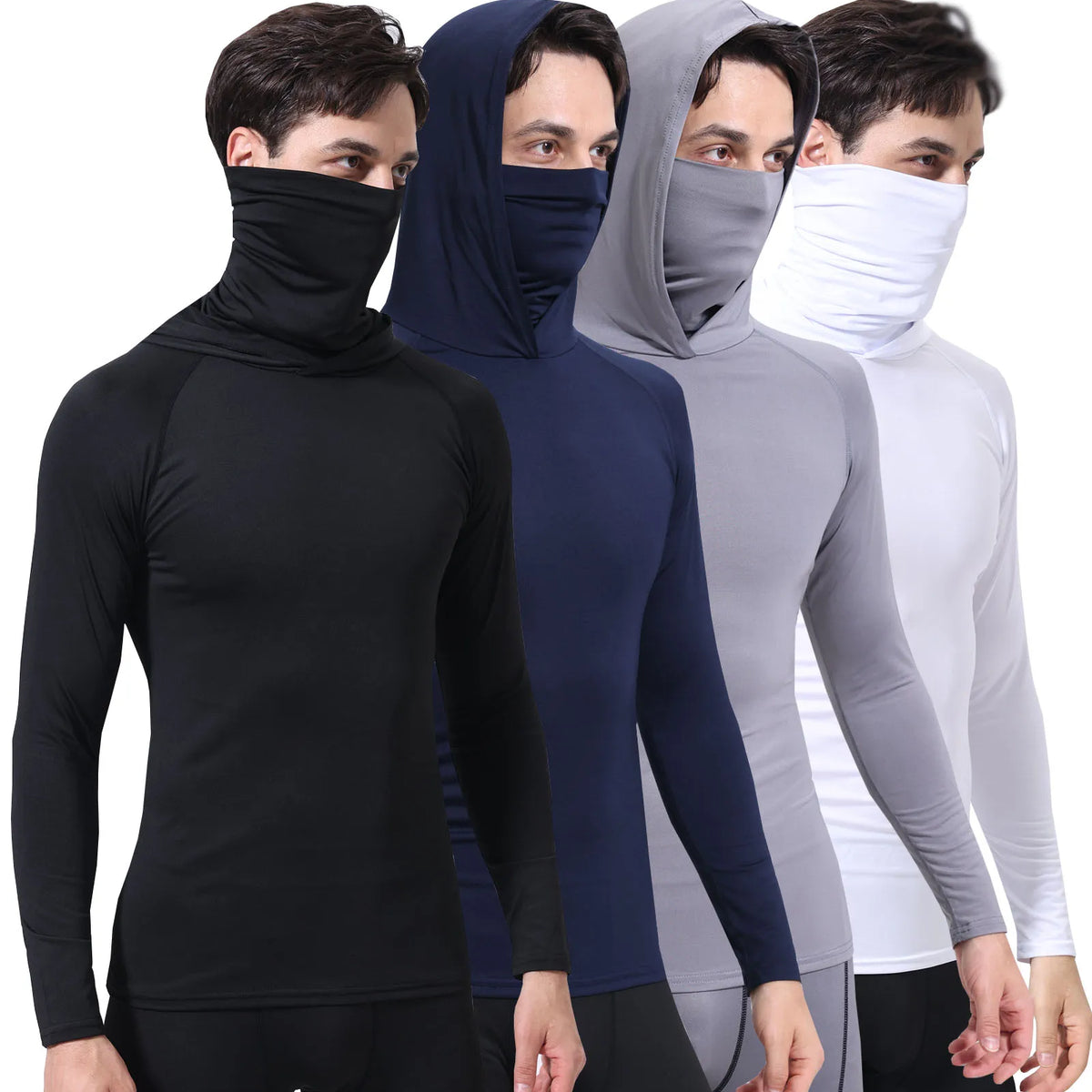 Men's Fishing Hoodie with Face Mask and UV Protection