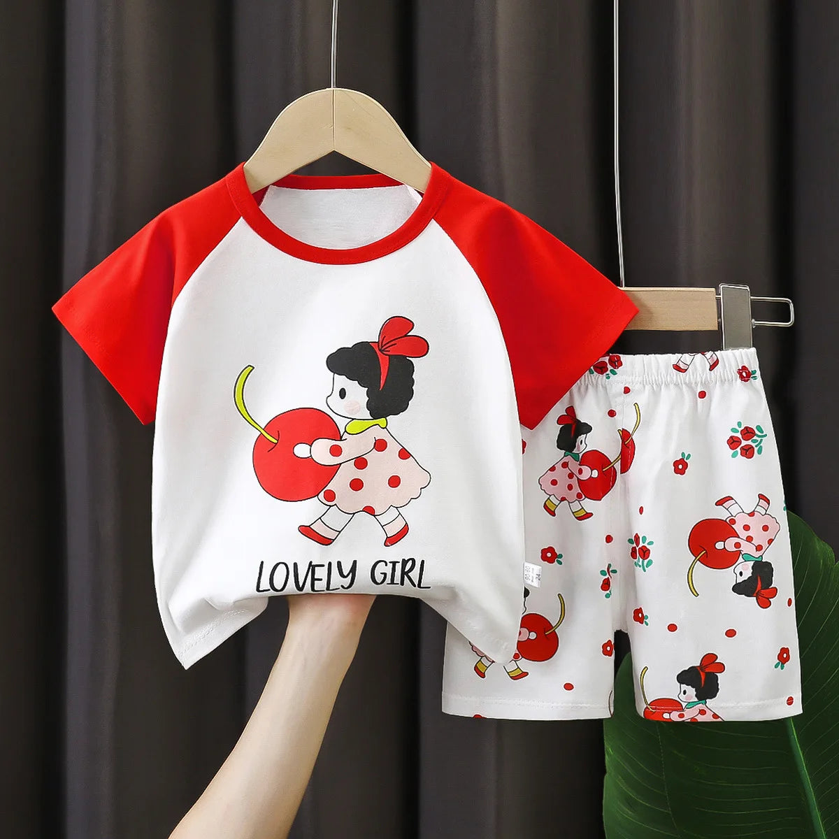 Kid's Summer Cotton Bear T-Shirt & Shorts 2-Piece Set