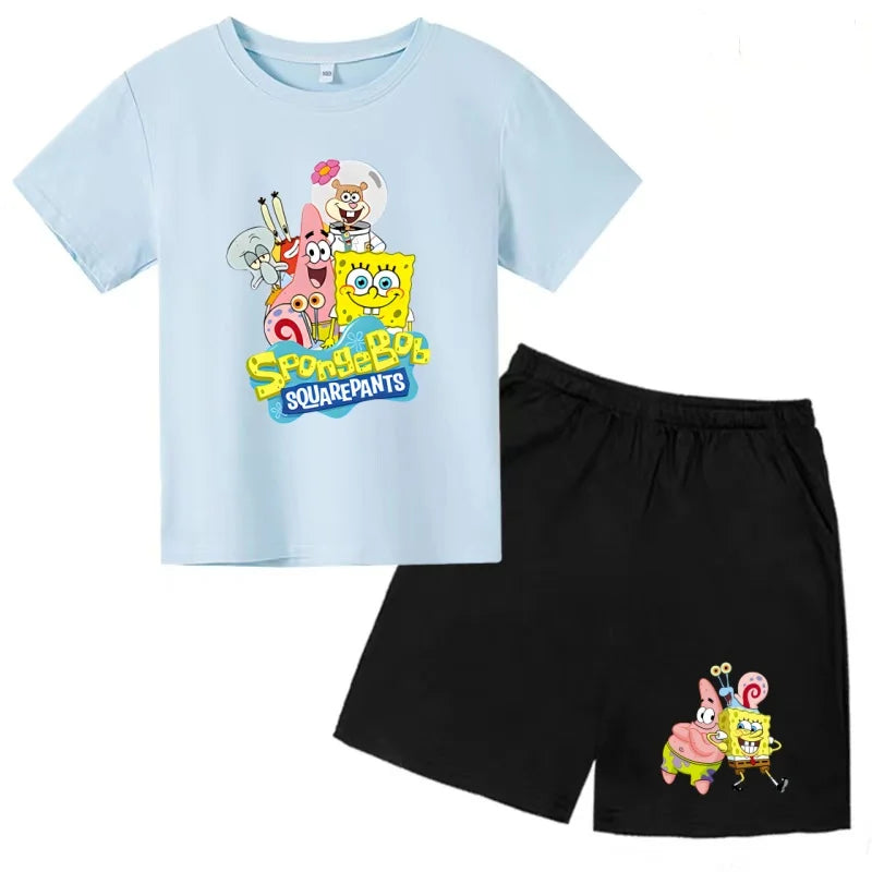 Kids' SpongeBob Anime T-Shirt & Shorts Set