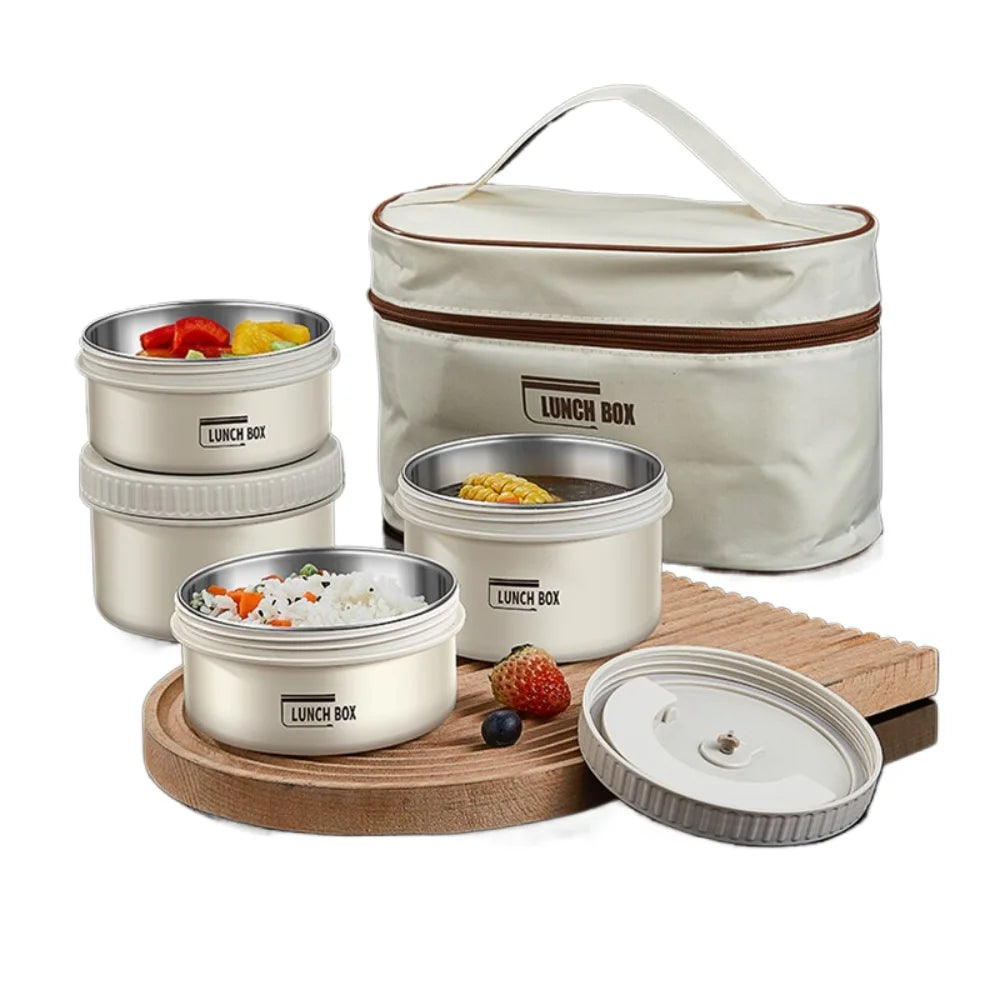 Leak-Proof Insulated Bento Box with Stackable Containers
