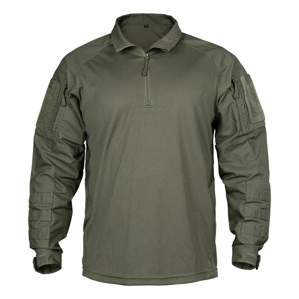 Tactical Combat Shirt with Elbow Pads & Stretch Breathability
