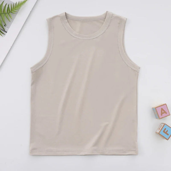 Children's 4-Piece Solid Basic Vests Soft & Comfortable