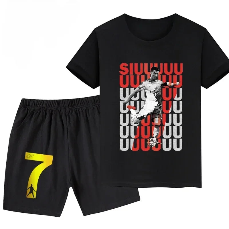 Ronaldo Summer Set for Kids: T-Shirt & Shorts Streetwear