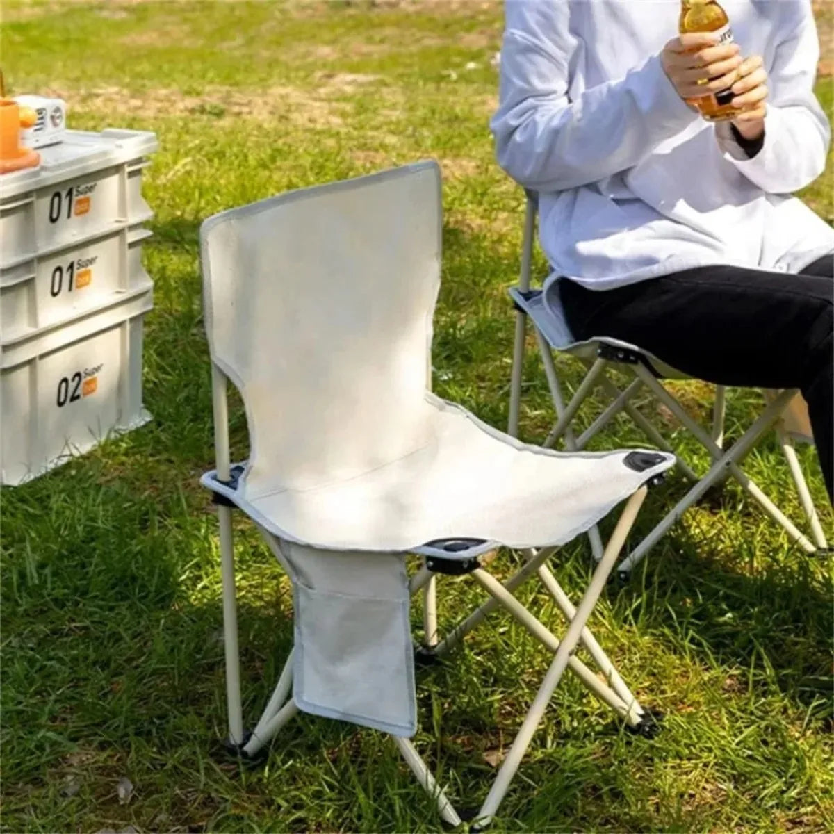 Outdoor Camping Chair with Side Pocket