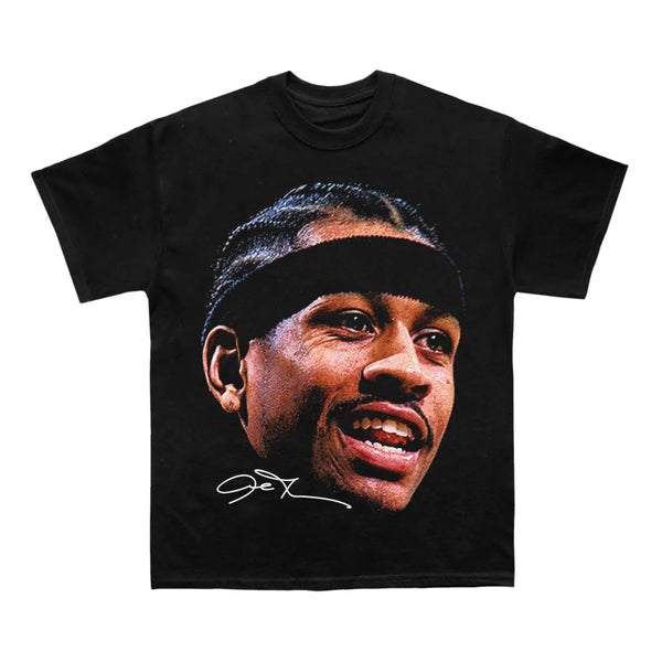 Men's Vintage Allen Iverson Printed Cotton Graphic Tee
