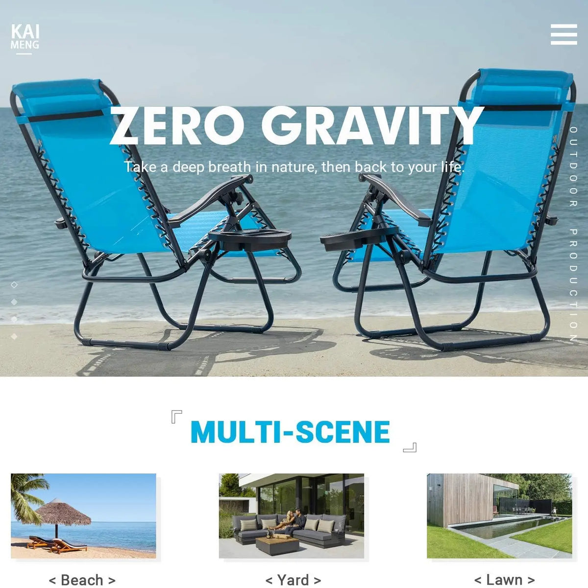 Adjustable Folding Lounge Chairs with Accessories