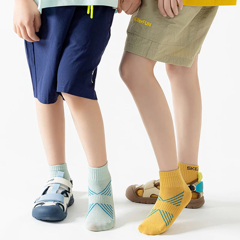 Kids' Seamless Mesh Running & Sports Ankle Socks (5 Pack)