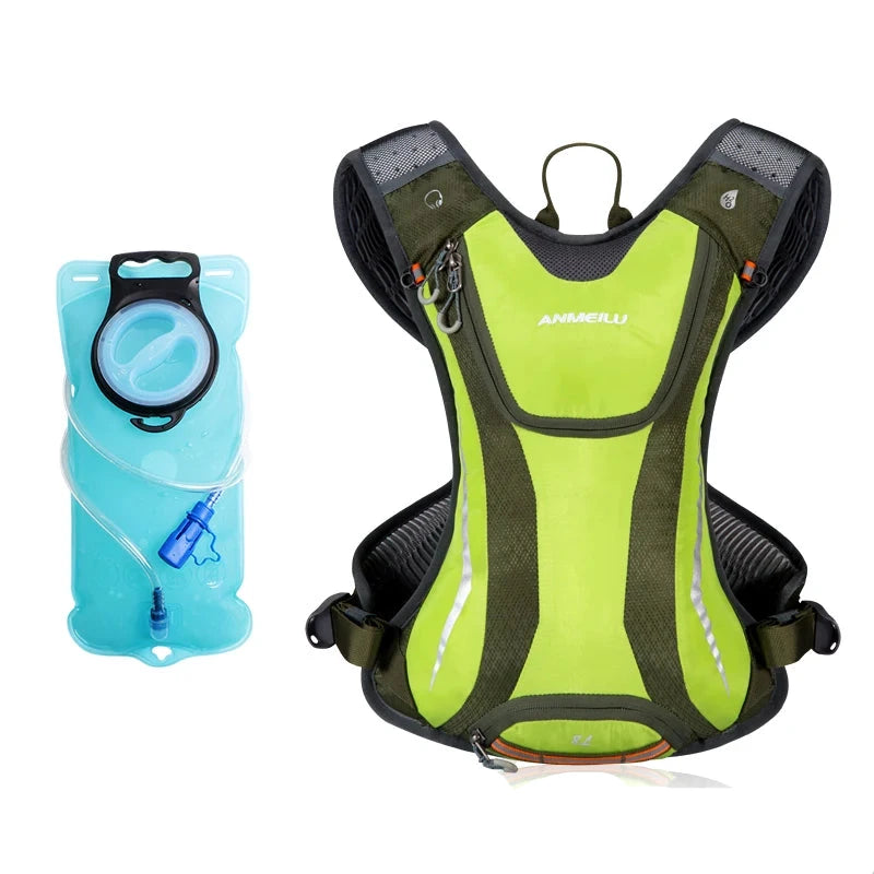 Lightweight Hydration Backpack with Helmet Mesh