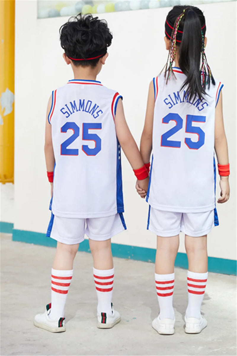 Boys & Girls 76ers #25 Basketball Jerseys - Youth Set