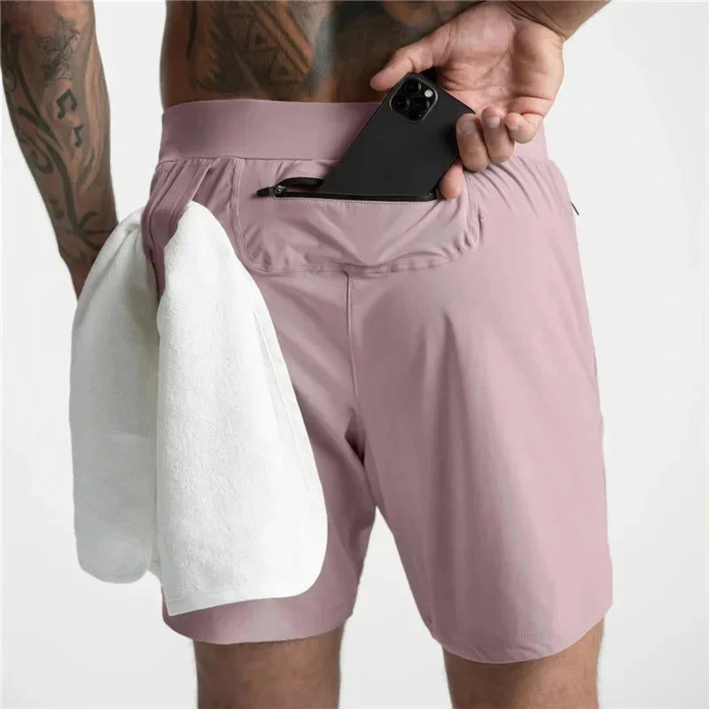 Men's Performance Shorts Quick-Dry  Zipper Pocket