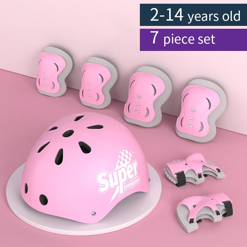 Kids' Protective Gear Set: Helmet & Pads for Ages 2-14