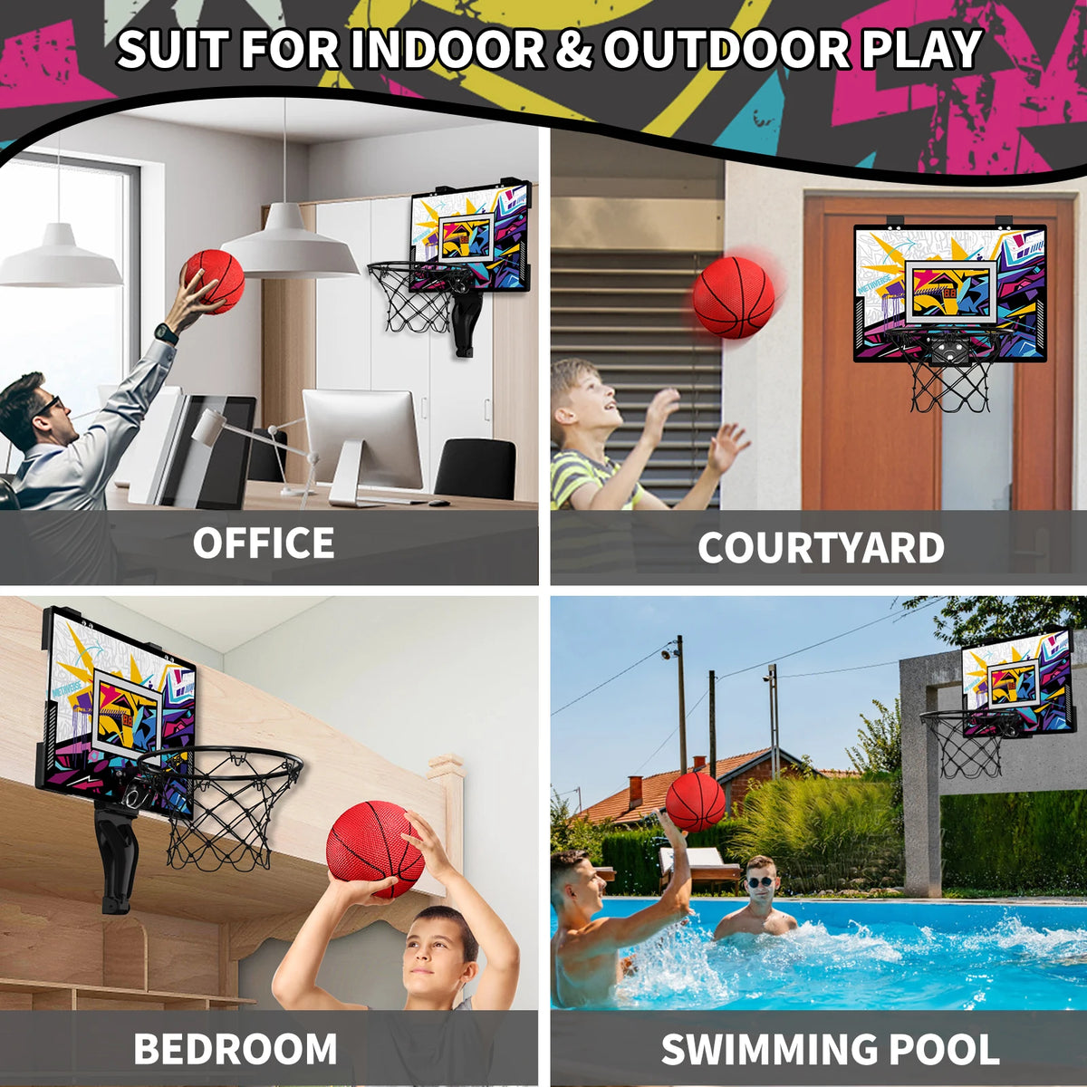Kids' Mini Basketball Hoop Set: Indoor & Outdoor Play