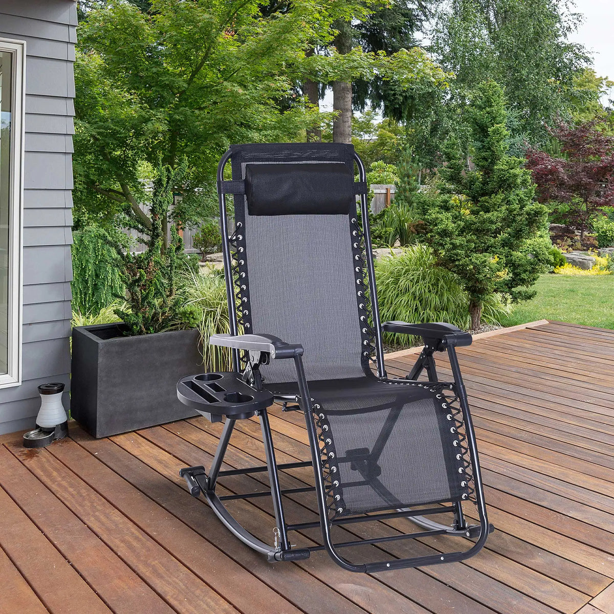 Folding Lounge Chair with Zero Gravity Recline