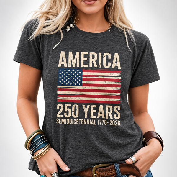 Women's Plus Size America 250th Flag Soft Summer Tee