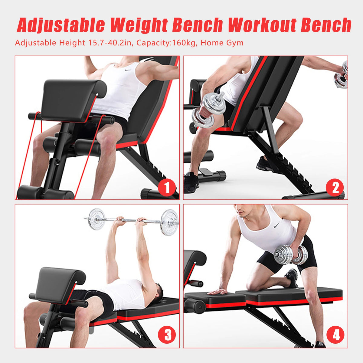 Heavy-Duty Adjustable Weight Bench