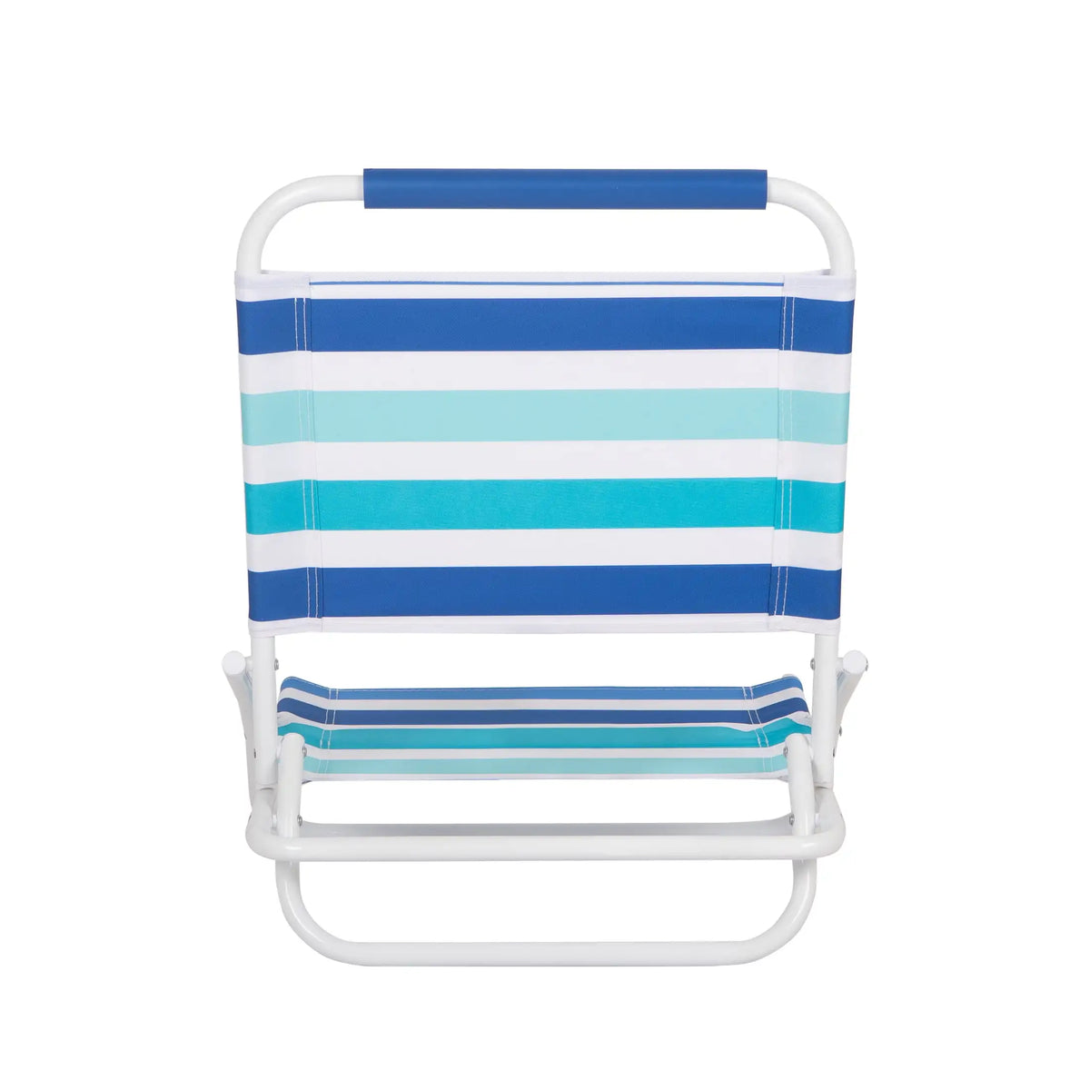 Folding Beach Chair Blue & Teal Stripe