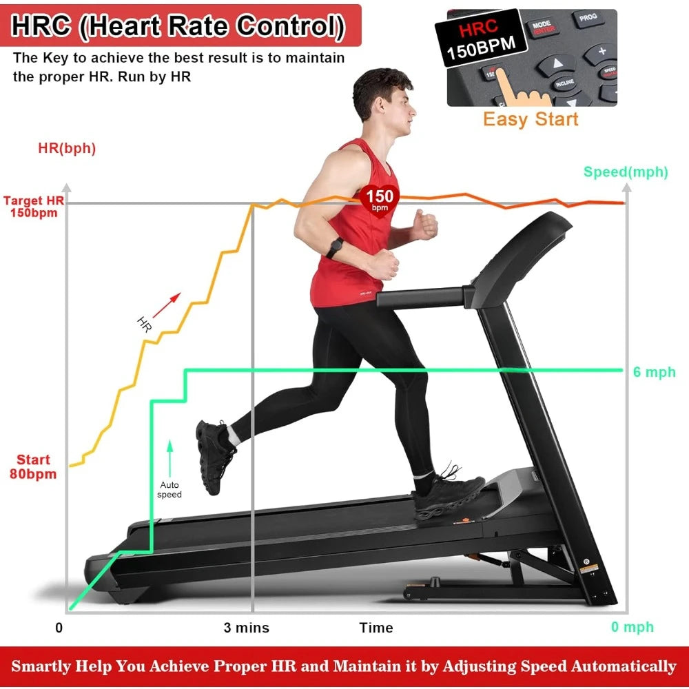 Portable Folding Treadmill with 15% Auto Incline