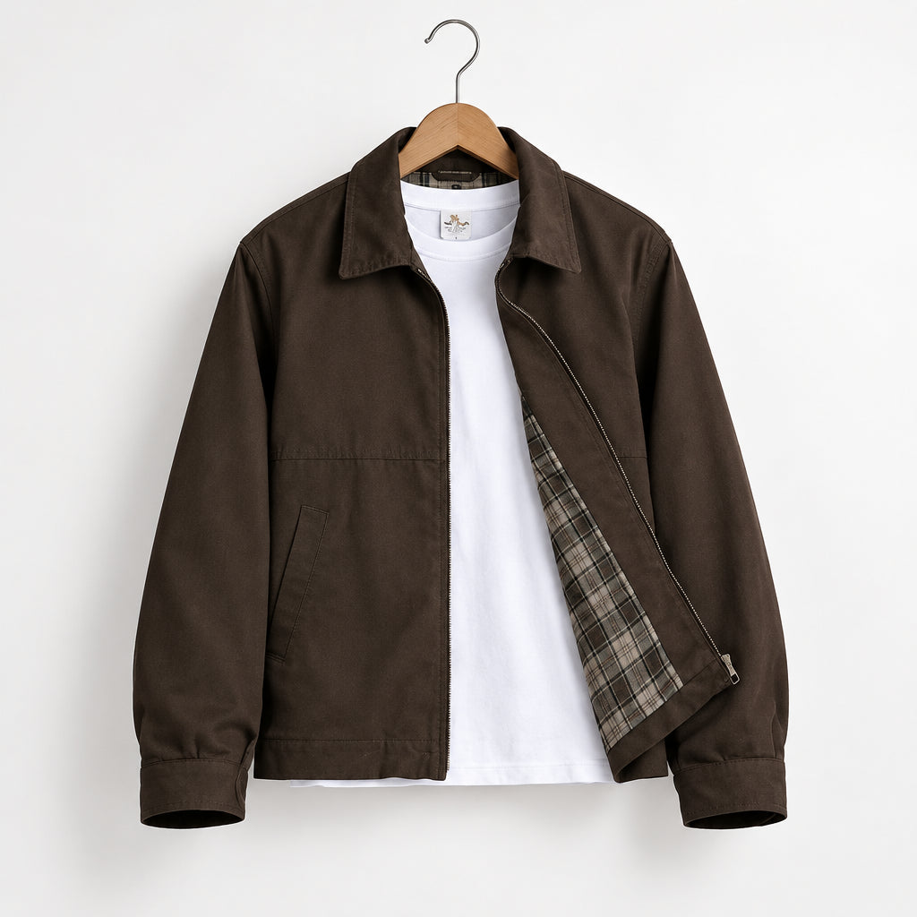 Vintage Men’s Autumn Workwear Jacket Retro Turn-Down Collar