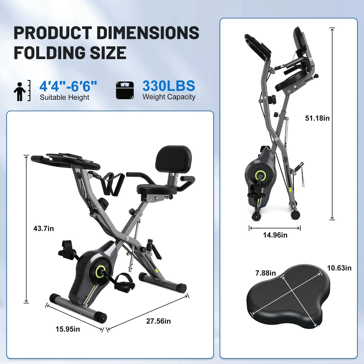 Versatile Home Workout: 5-in-1 Foldable Exercise Bike