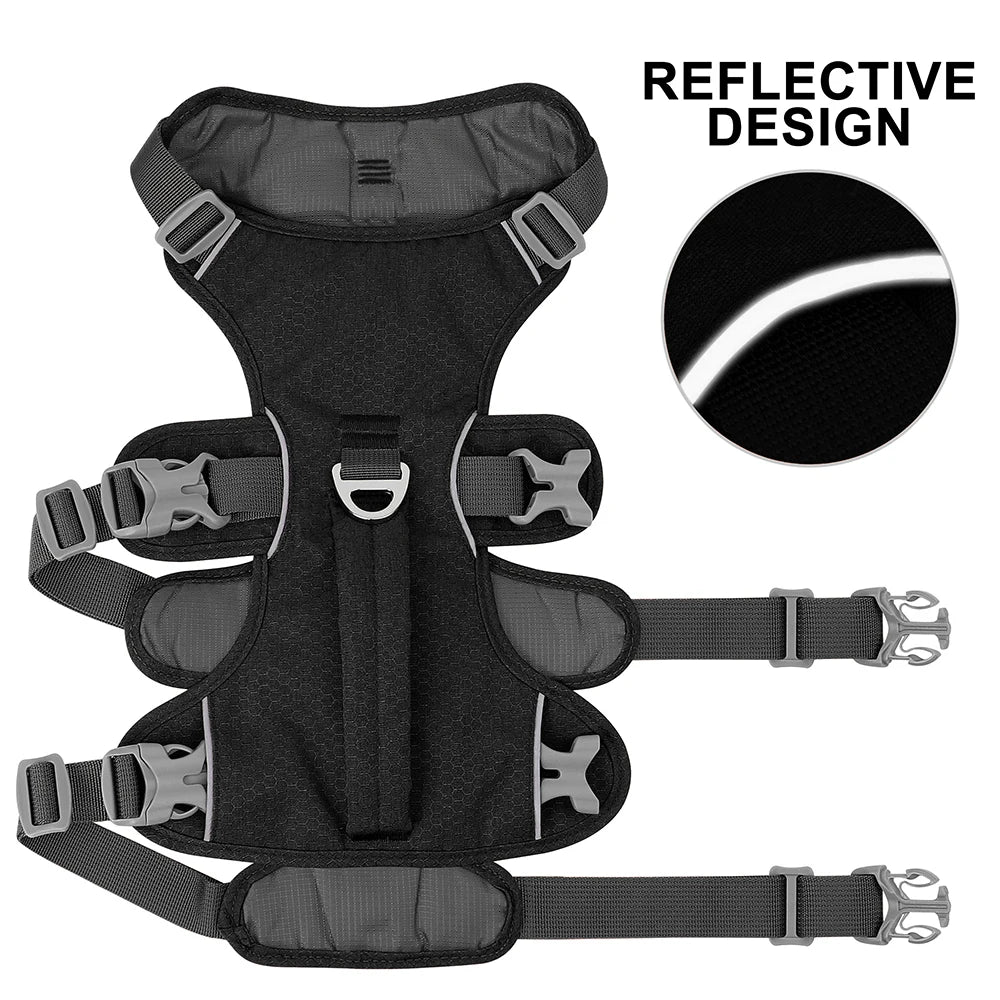 Reflective Escape-Proof Nylon Dog Harness Adjustable & Durable
