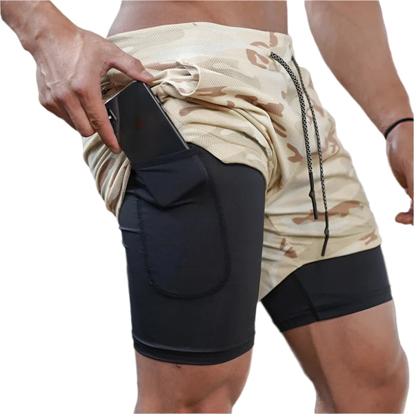 Men's High-Performance 2-in-1 Running Shorts
