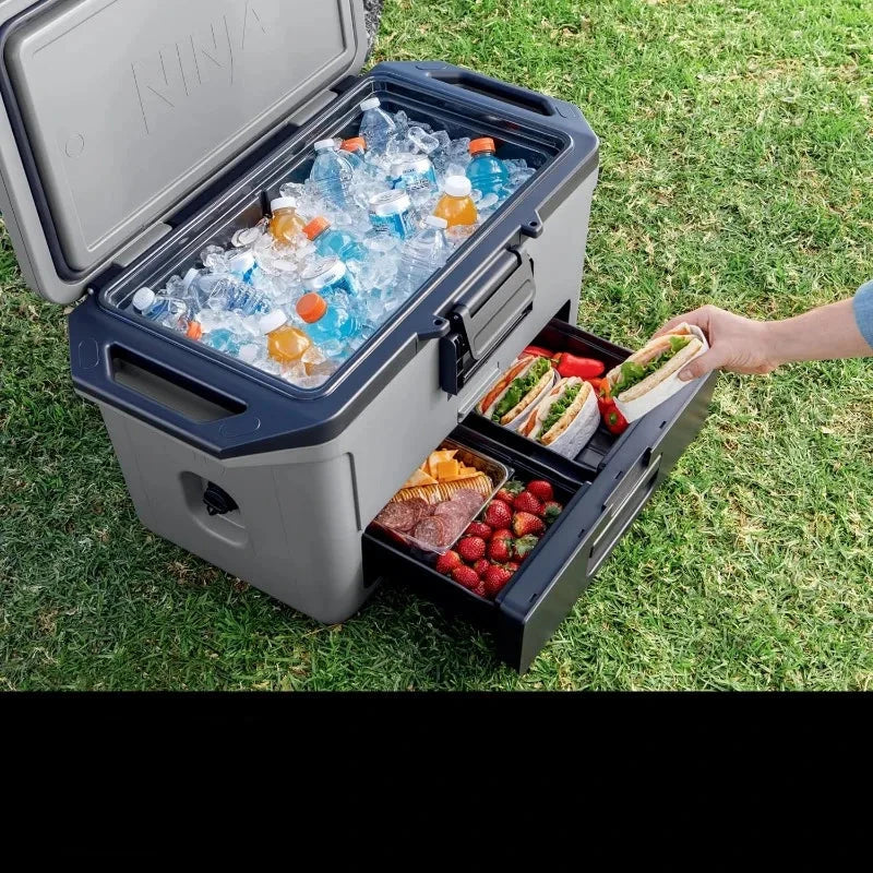 Hard Cooler with Integrated Fridge-Temp Drawer