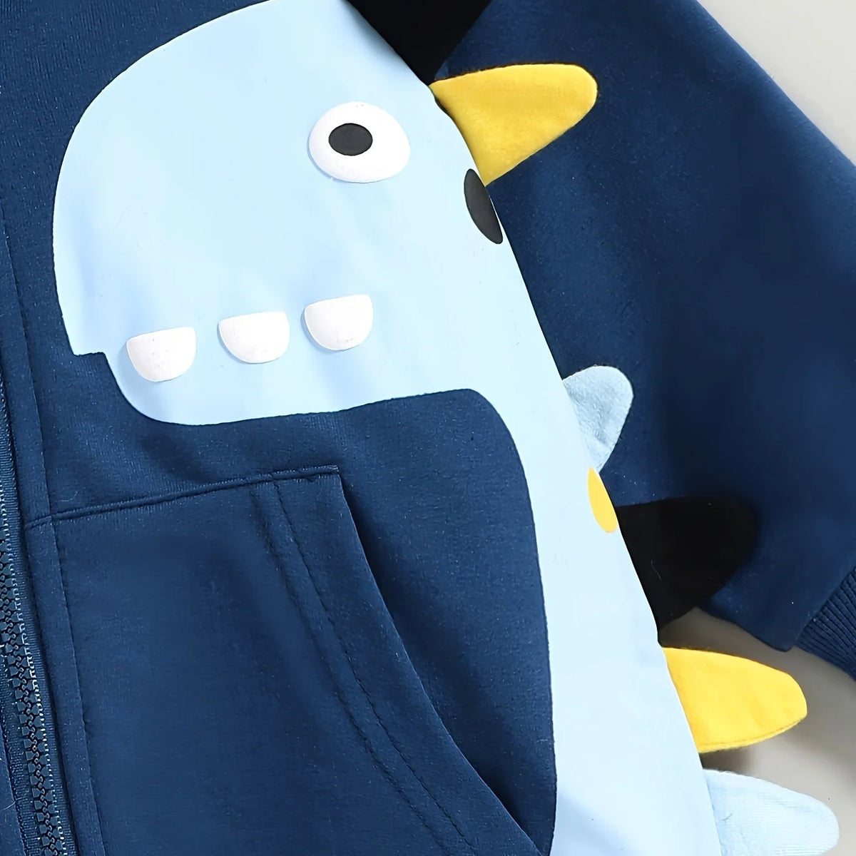 Boys’ Dinosaur Print Hooded Jacket for Spring/Fall Outerwear