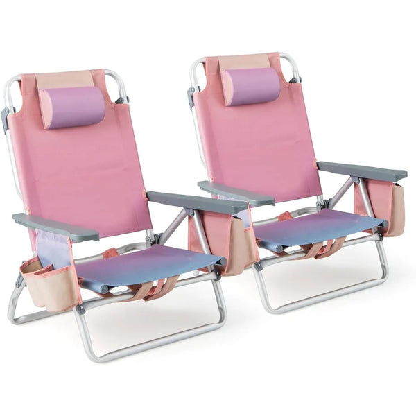 Dual-Purpose Beach and Camping Chairs by GYMAX
