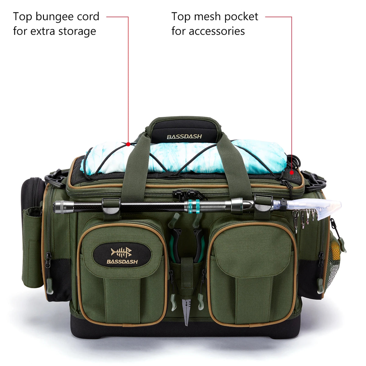 BASSDASH Fishing Tackle Shoulder Bag waterproof