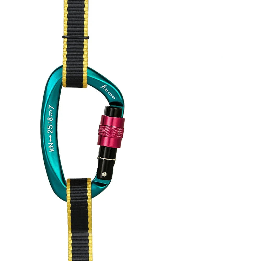 Professional Climbing Carabiner: D-Shaped, Screw-Lock, Heavy-Duty